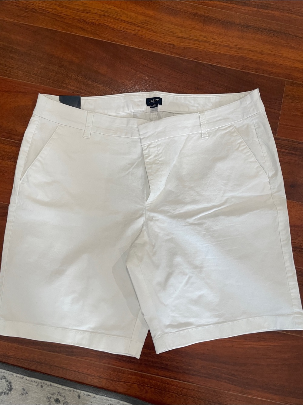 J. Crew Women’s White Flat-Front Chino Shorts Size 16 NWT